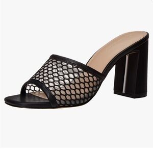 The Drop Pattie Black Heel Mesh Sandal Mule 10